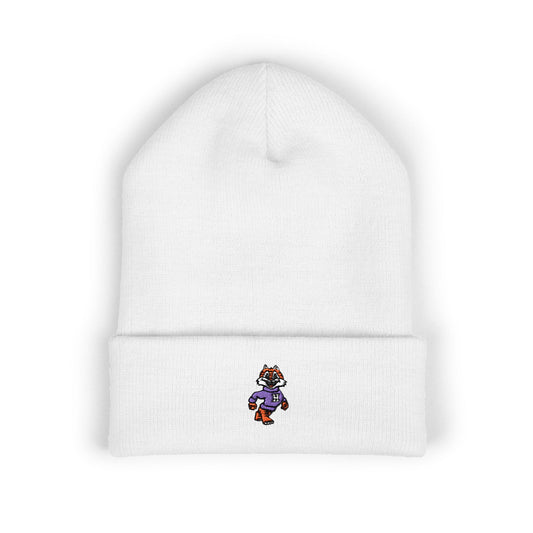 Embroidered Tiger Cuffed Beanie