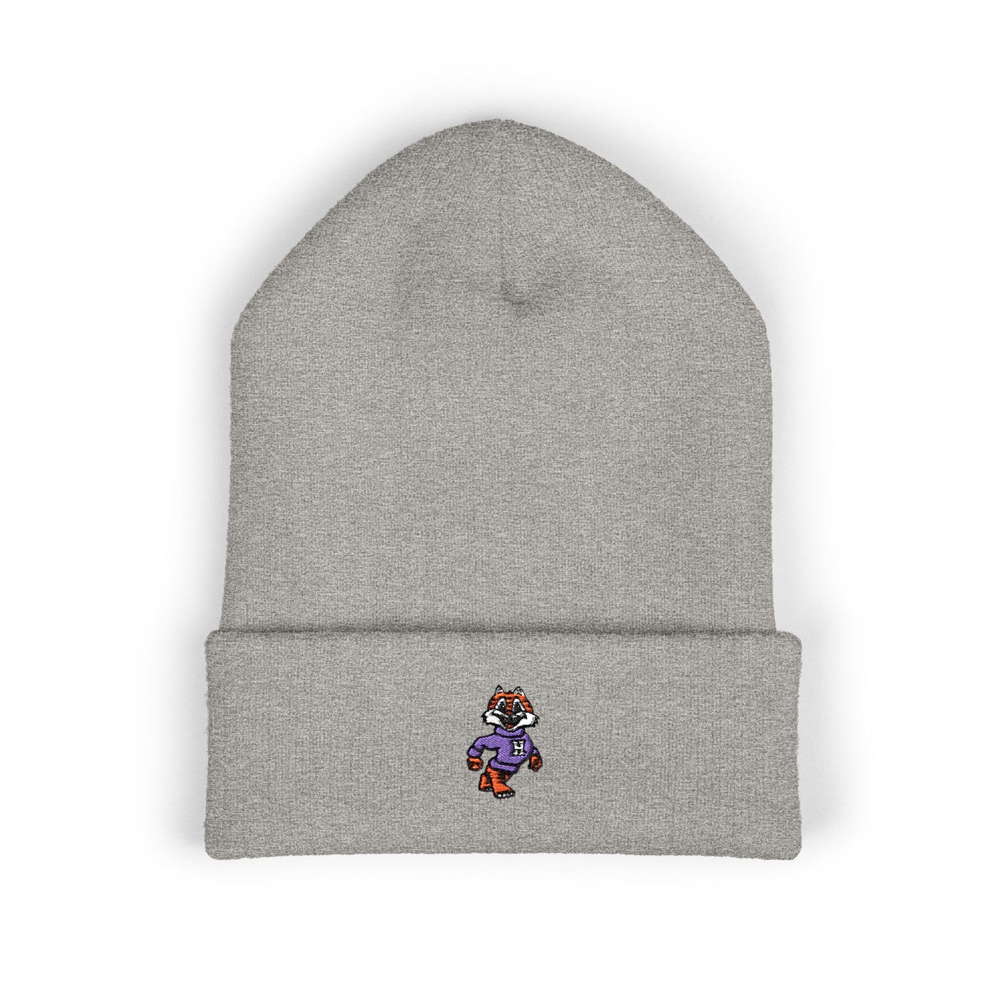 Embroidered Tiger Cuffed Beanie