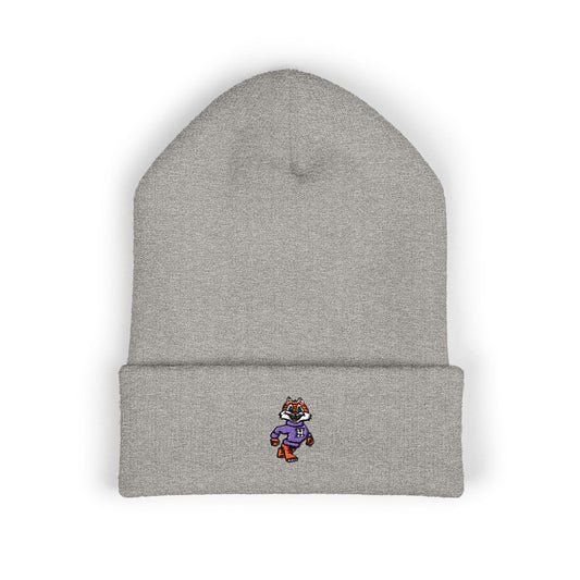 Embroidered Tiger Cuffed Beanie