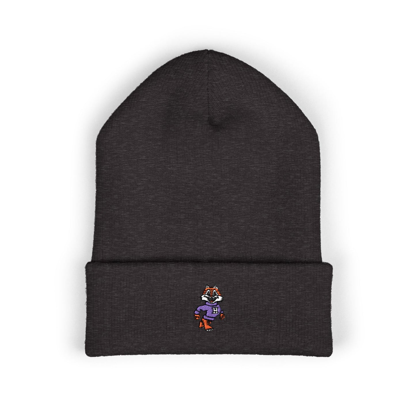 Embroidered Tiger Cuffed Beanie
