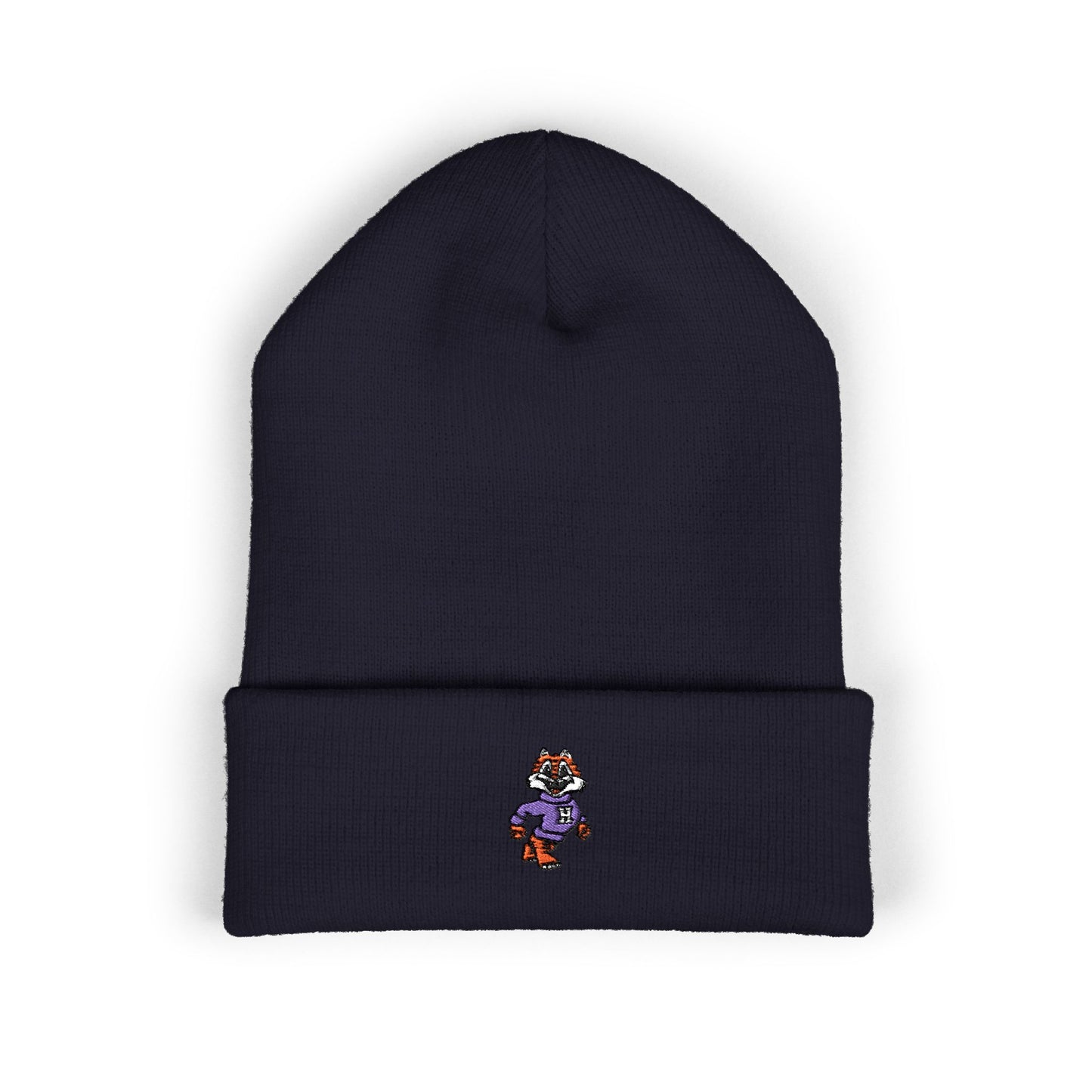Embroidered Tiger Cuffed Beanie