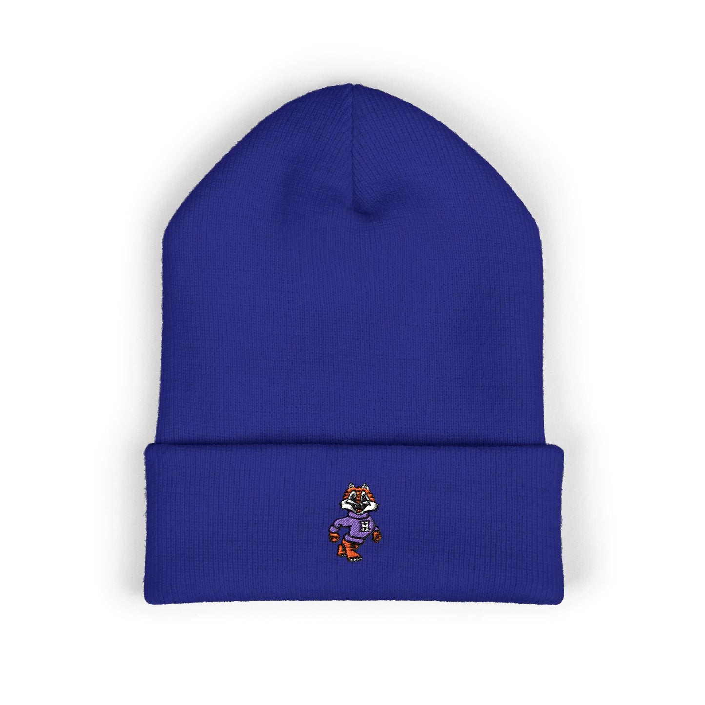 Embroidered Tiger Cuffed Beanie