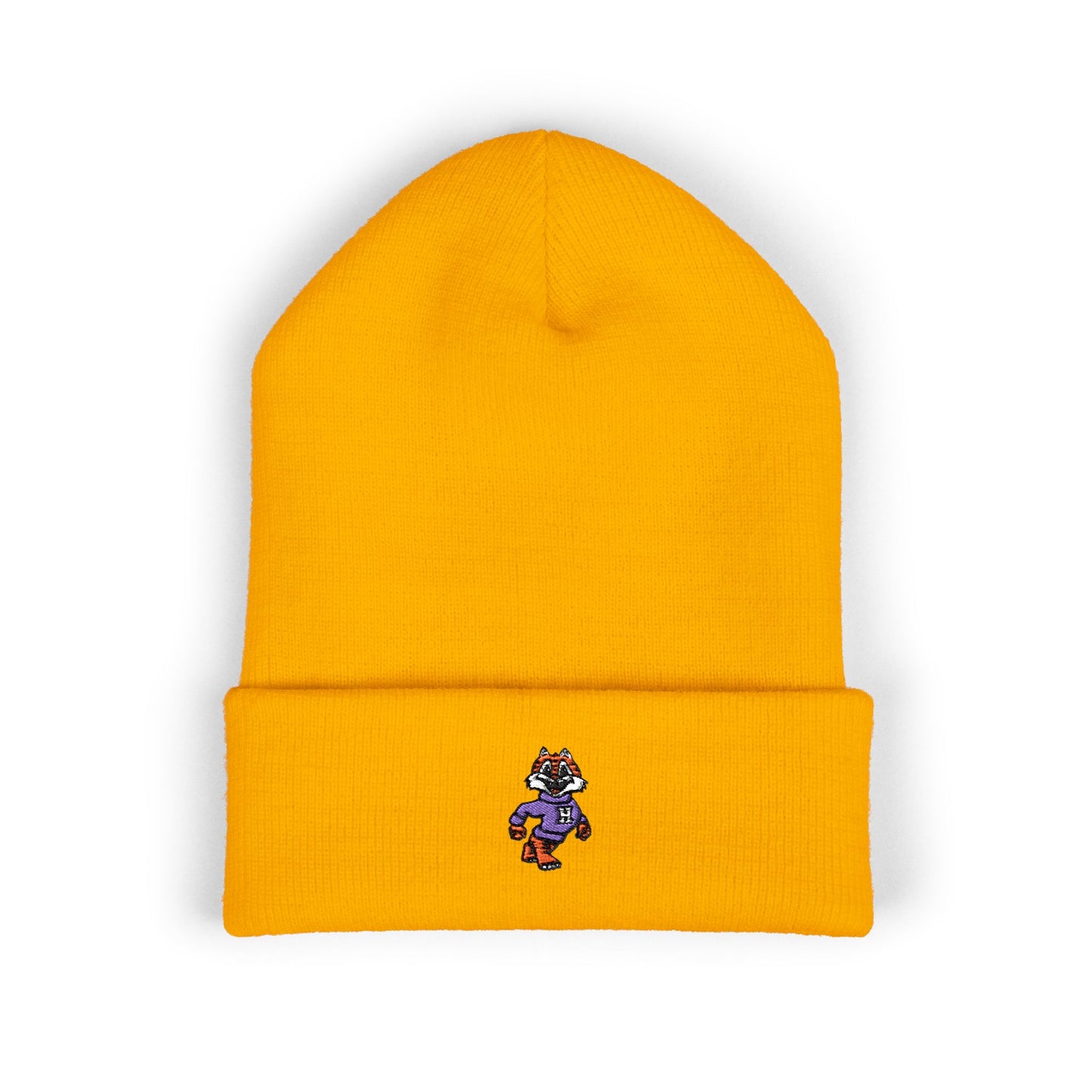 Embroidered Tiger Cuffed Beanie