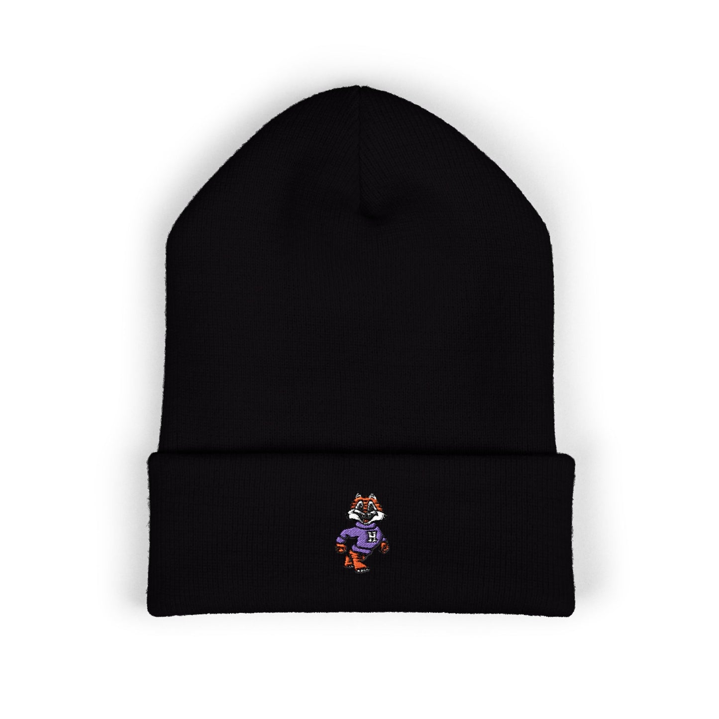 Embroidered Tiger Cuffed Beanie